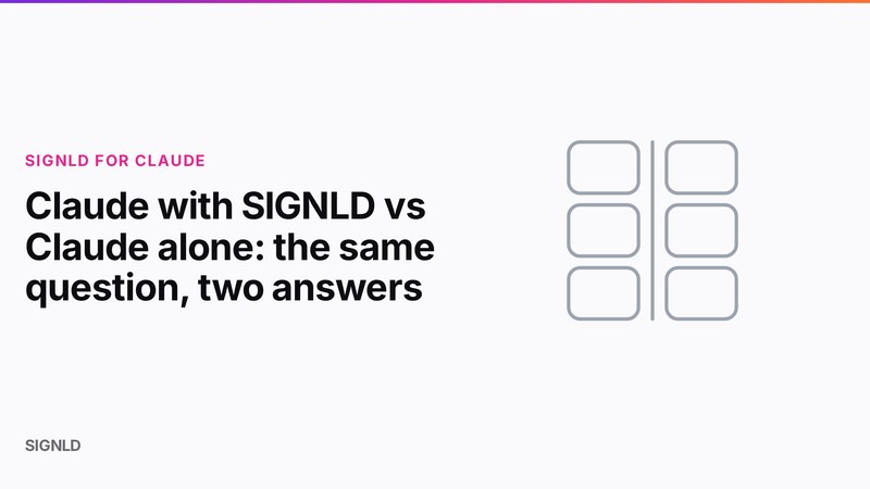 Claude with SIGNLD vs Claude alone: the same question, two answers
