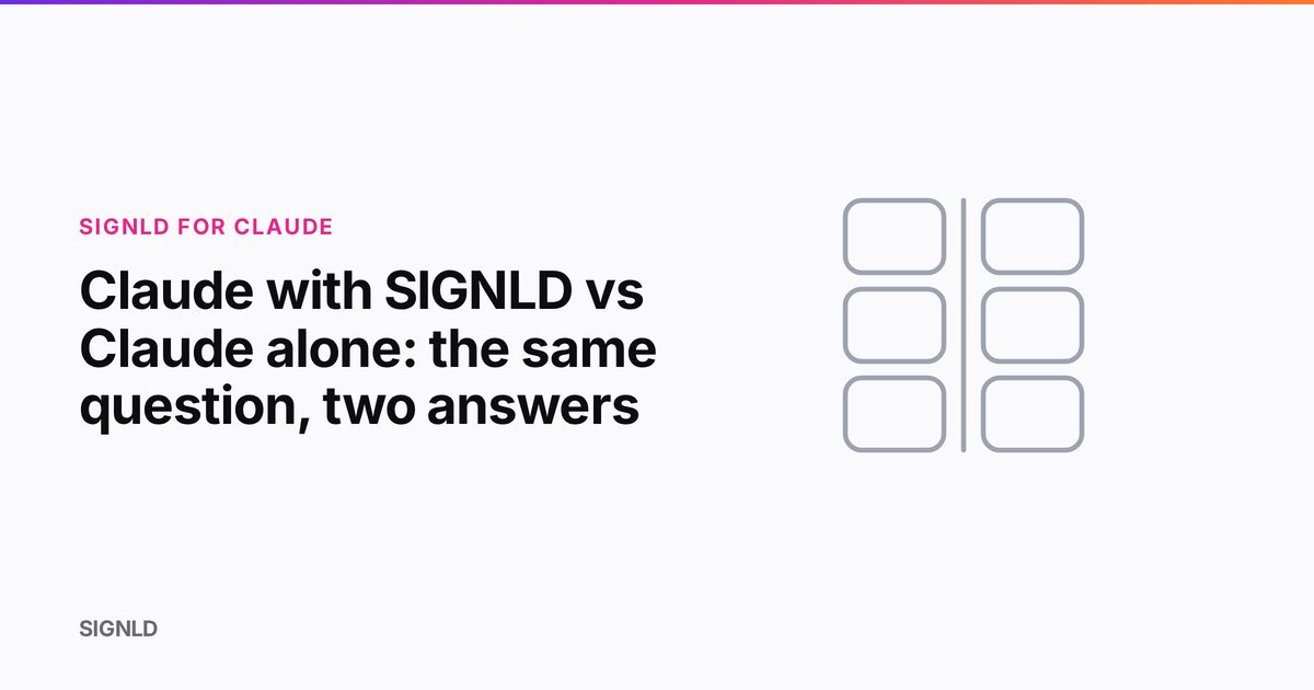 Claude with SIGNLD vs Claude alone: the same question, two answers