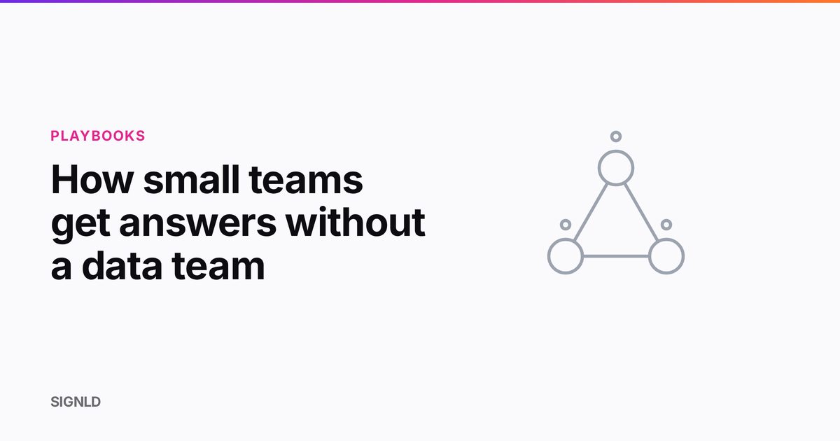 Article card with the headline on the left and a line-art drawing of a small group of people linked as nodes on the right, under the SIGNLD gradient hairline.