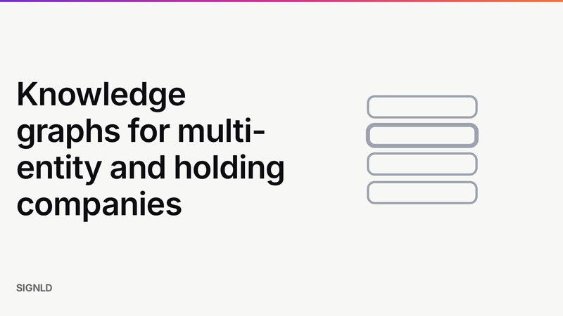 Knowledge graphs for multi-entity and holding companies