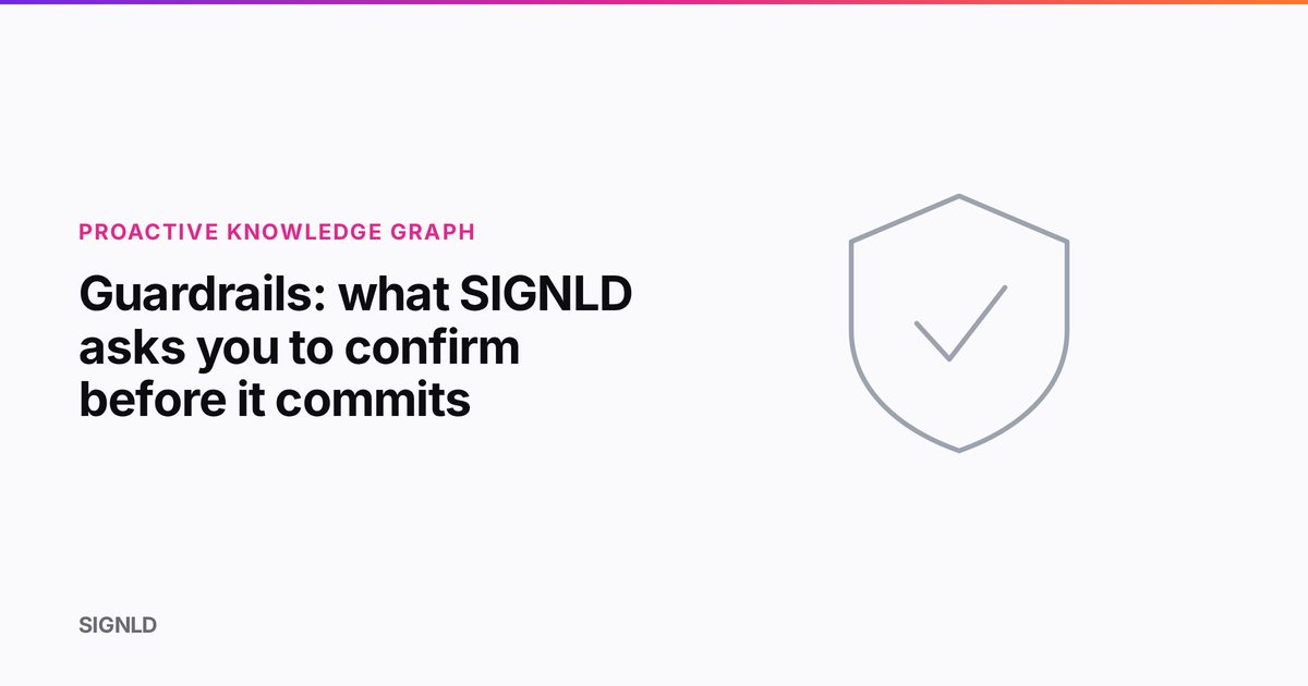 Guardrails: what SIGNLD asks you to confirm before it commits