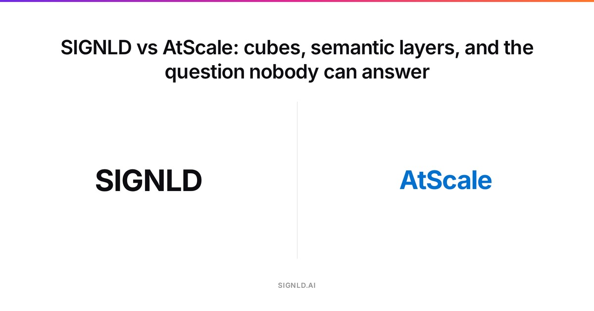 SIGNLD vs AtScale: cubes, semantic layers, and the question nobody can answer