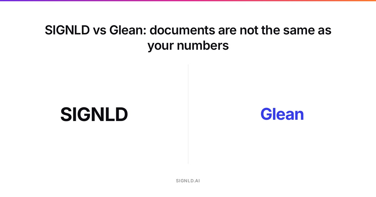 SIGNLD vs Glean: documents are not the same as your numbers