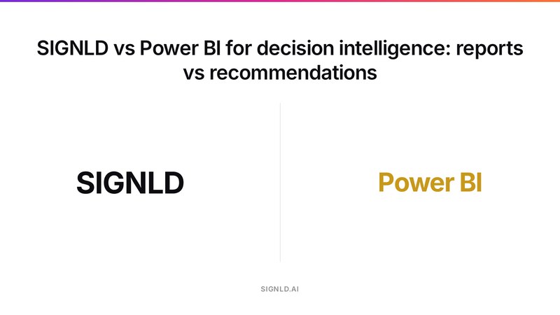 SIGNLD vs Power BI for decision intelligence: reports vs recommendations