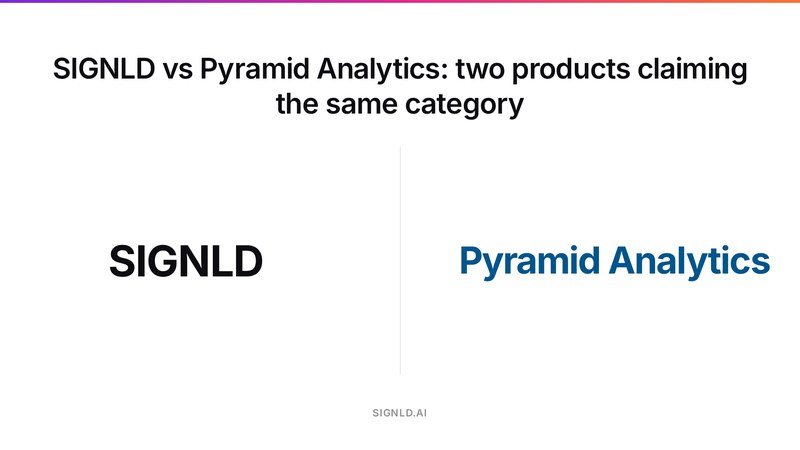 SIGNLD vs Pyramid Analytics: two products claiming the same category