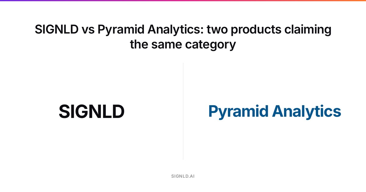 SIGNLD vs Pyramid Analytics: two products claiming the same category