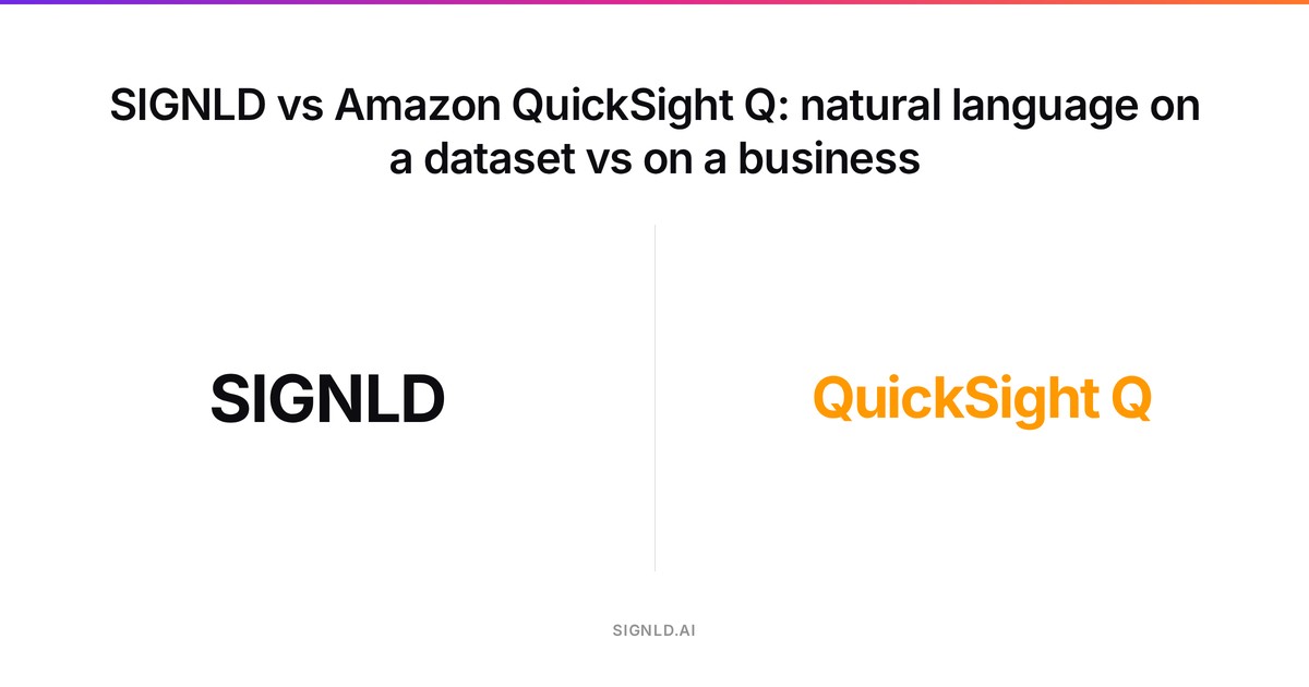 SIGNLD vs Amazon QuickSight Q: natural language on a dataset vs on a business