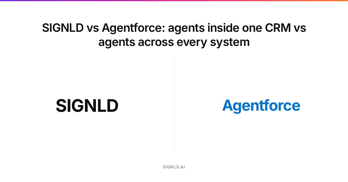 SIGNLD vs Agentforce: agents inside one CRM vs agents across every system