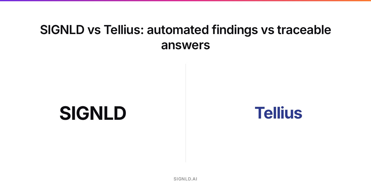 SIGNLD vs Tellius: automated findings vs traceable answers