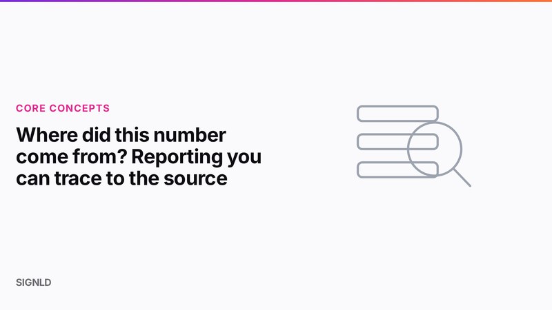 Where did this number come from? Reporting you can trace to the source