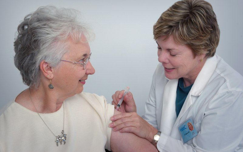 Caregiver with an older patient
